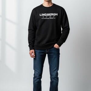 Lindbergh Black Crewneck Men's Sweater